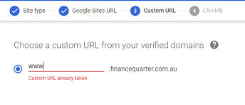 How to Fix Google Sites Custom URL Already Taken Issue