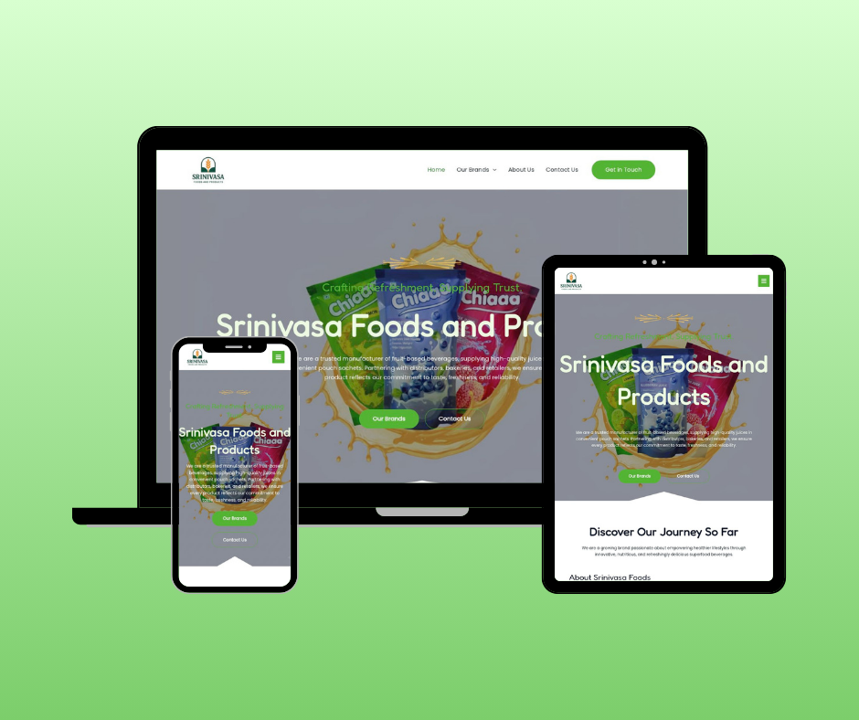 Srinivasa Foods and Products Website Design Portfolio