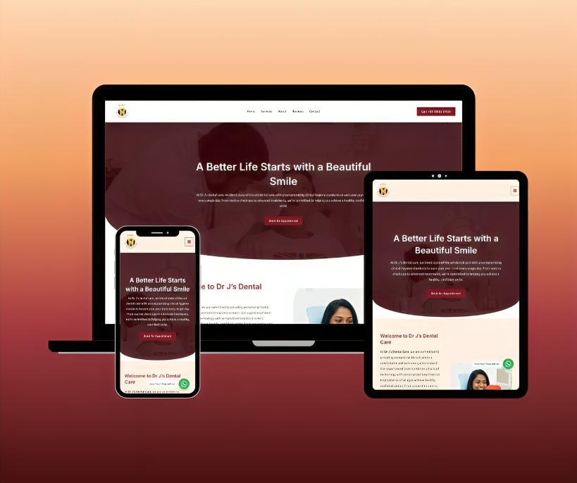 Dr J’s dental care Website Design Portfolio