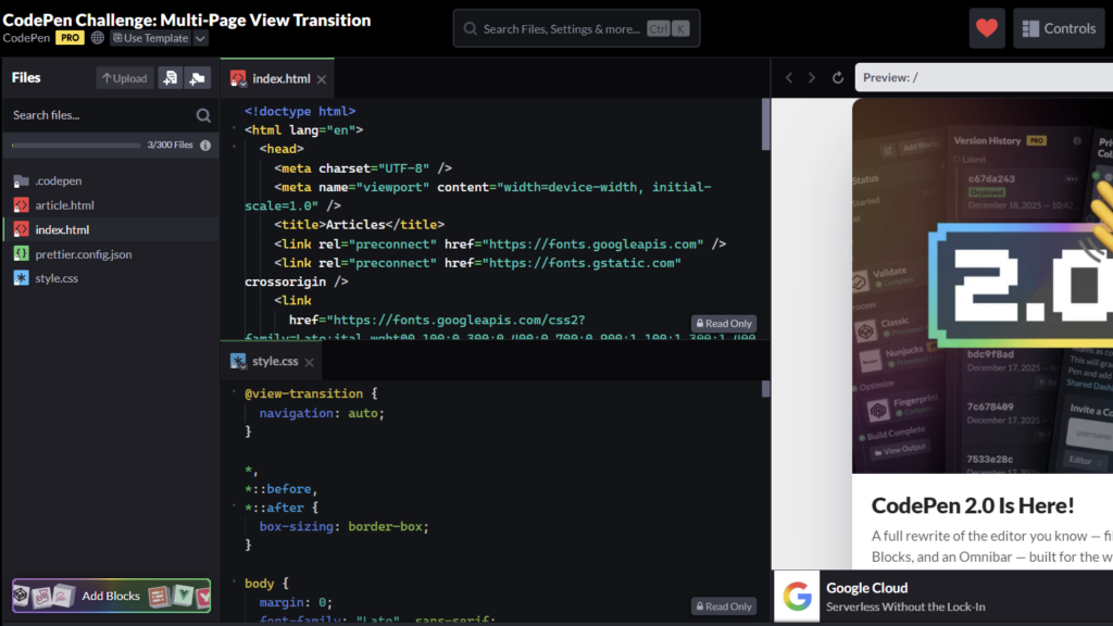 CodePen | CodePen Alternative CodePen | CodePen Alternative