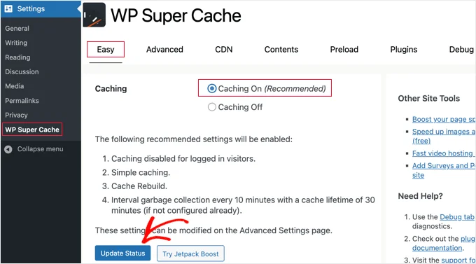 wpsupercache-caching-on